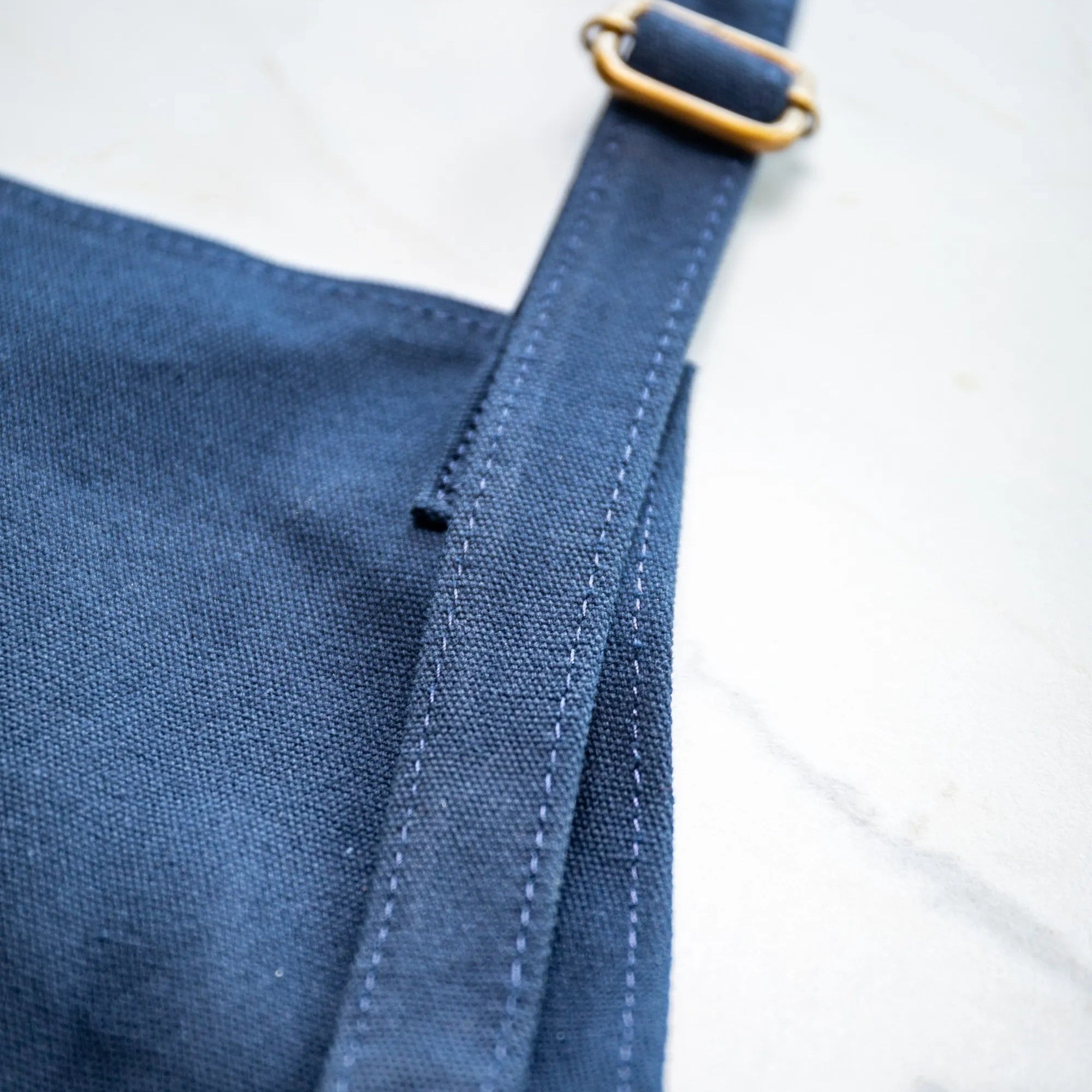 Personalised Leather and Canvas Apron - Navy