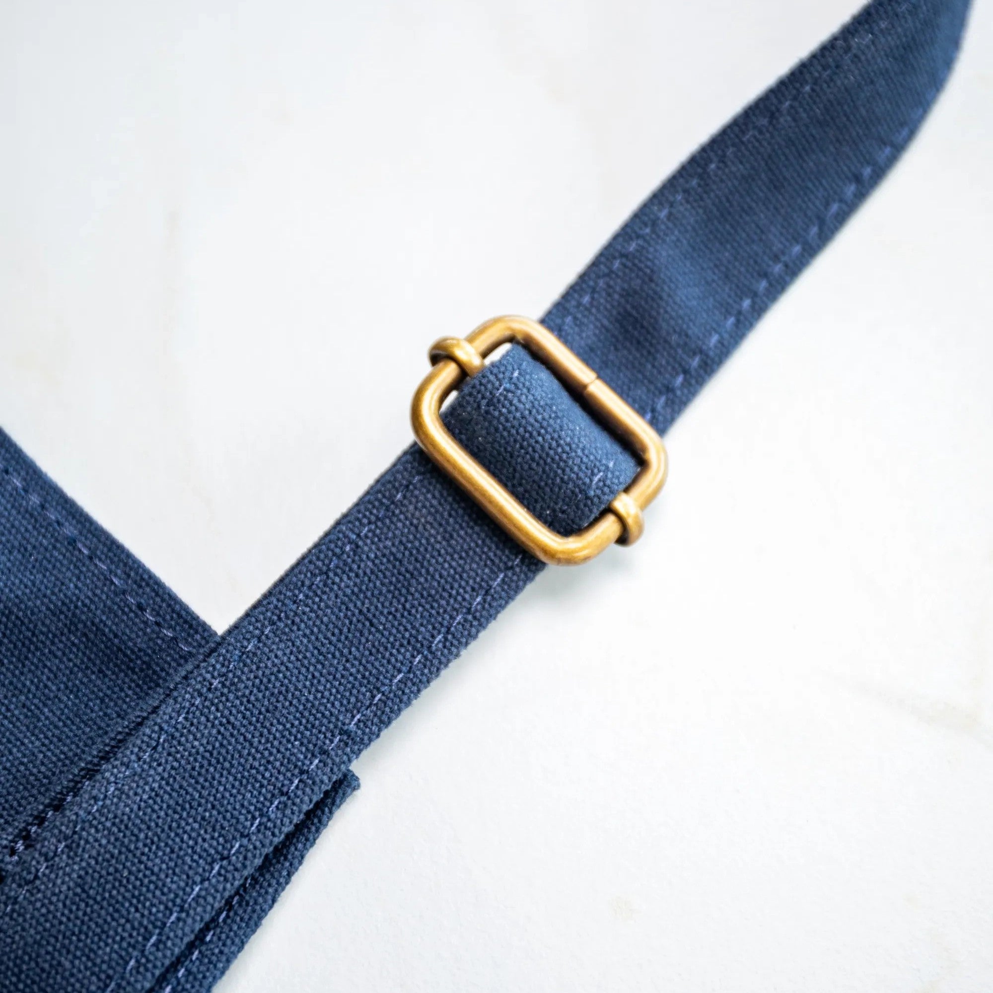 Personalised Leather and Canvas Apron - Navy