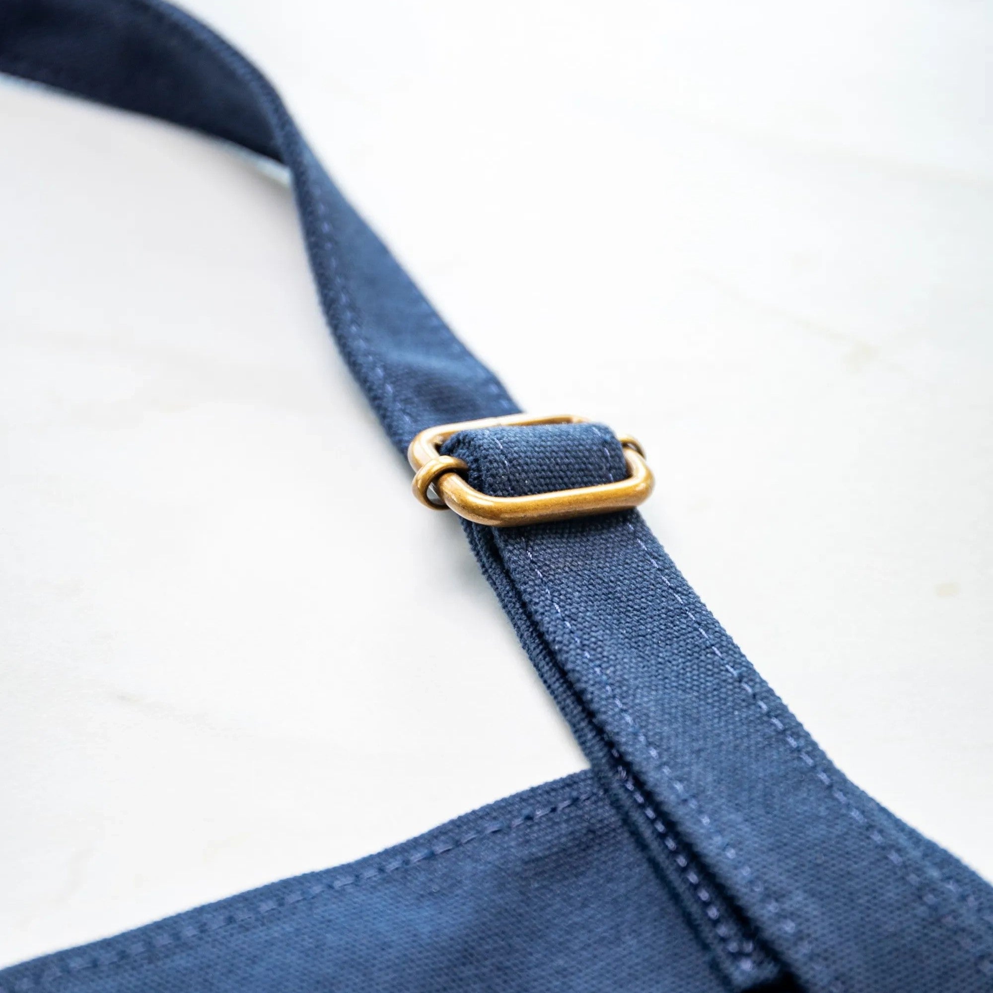 Personalised Leather and Canvas Apron - Navy