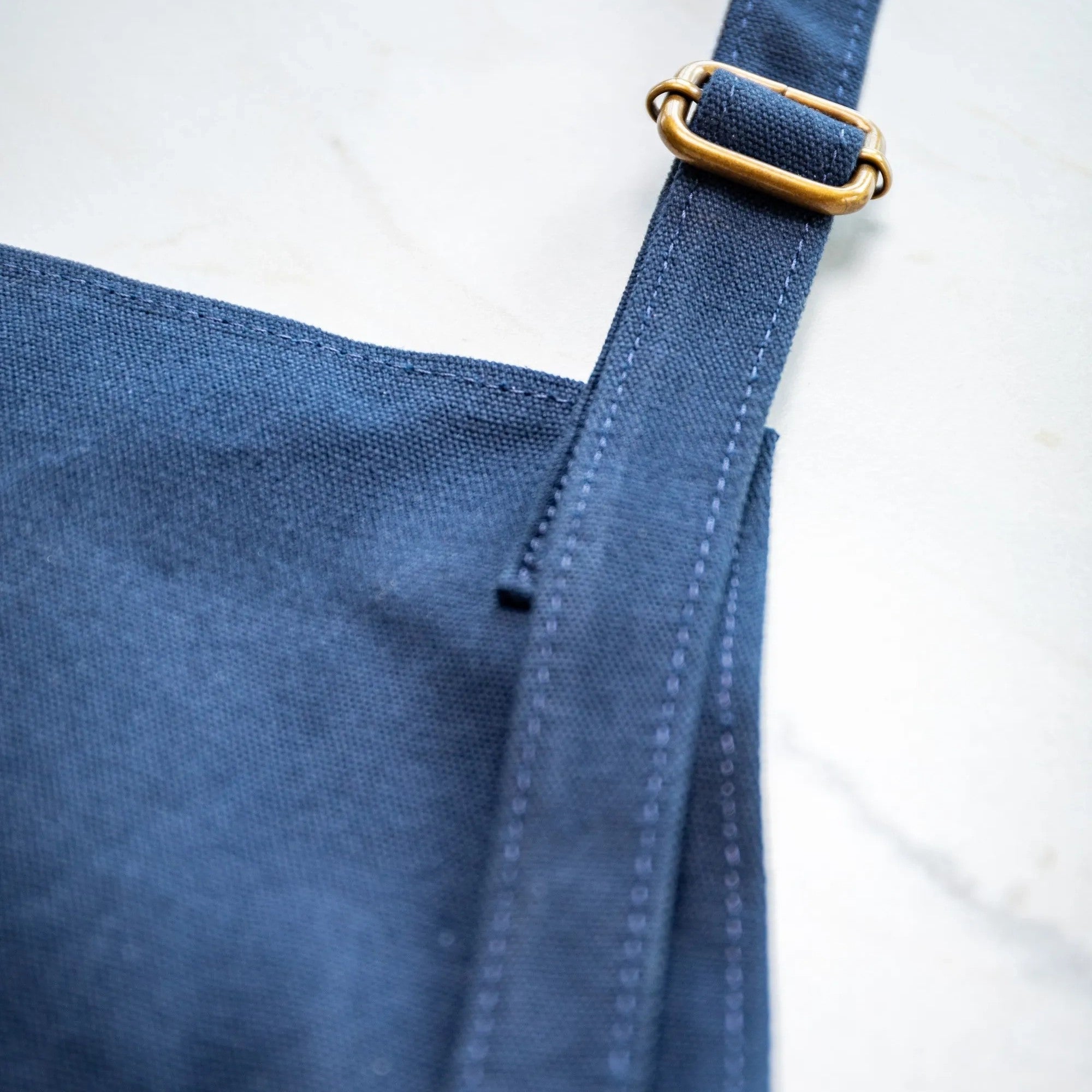 Personalised Leather and Canvas Apron - Navy