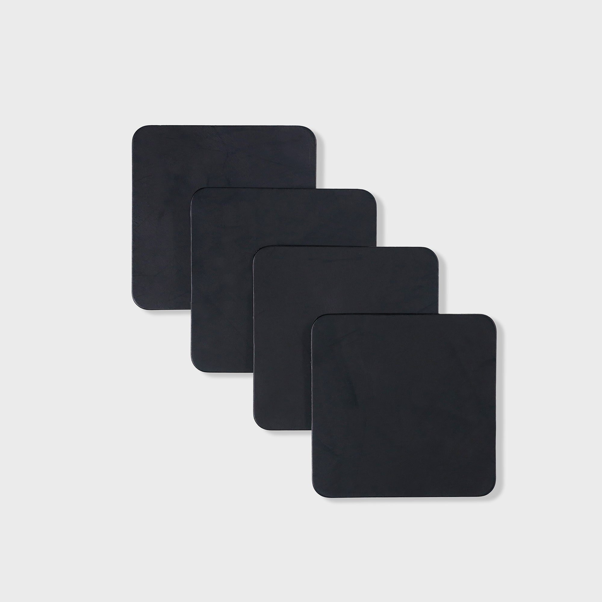 Personalised Leather Coasters - Black