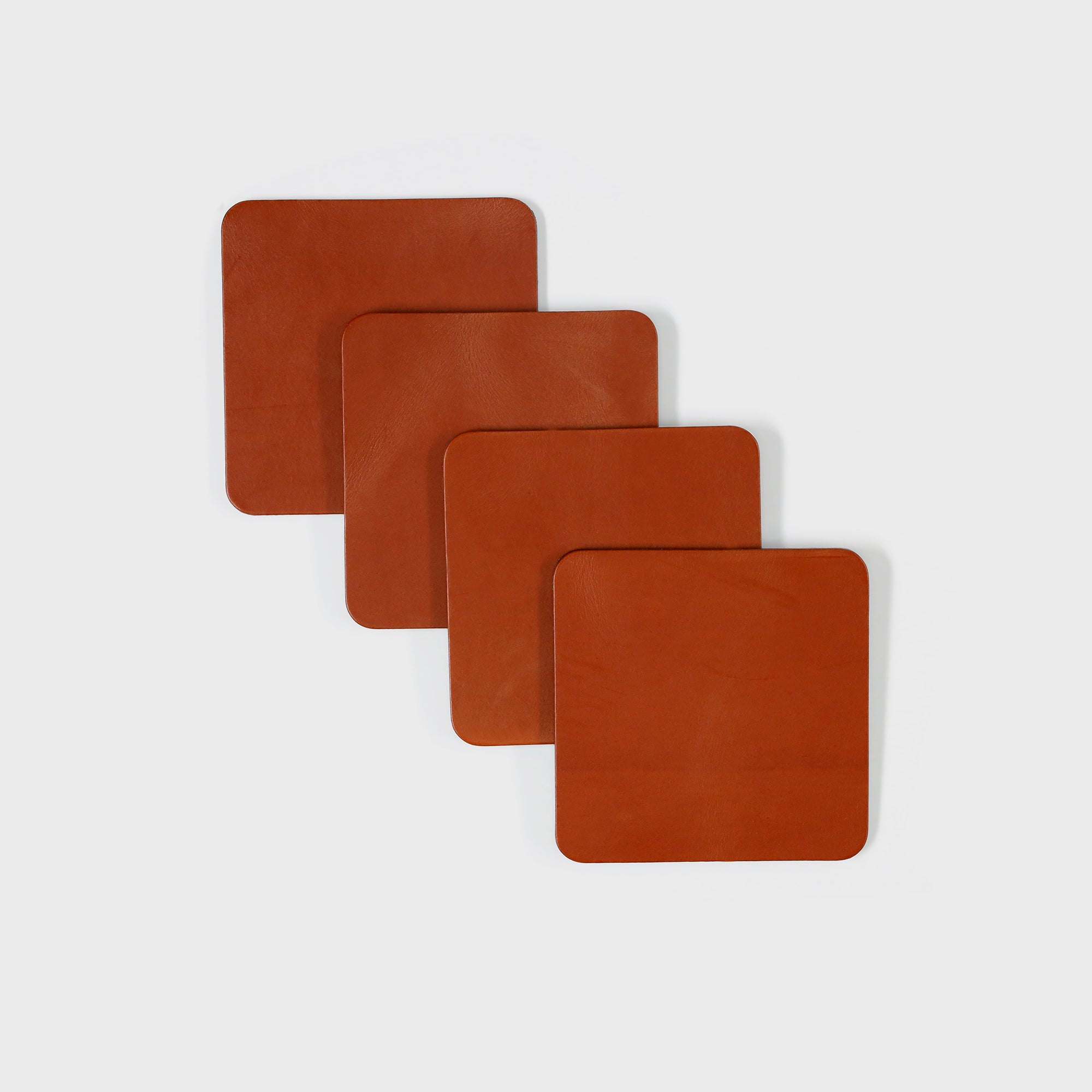 Personalised Leather Coasters - Tan