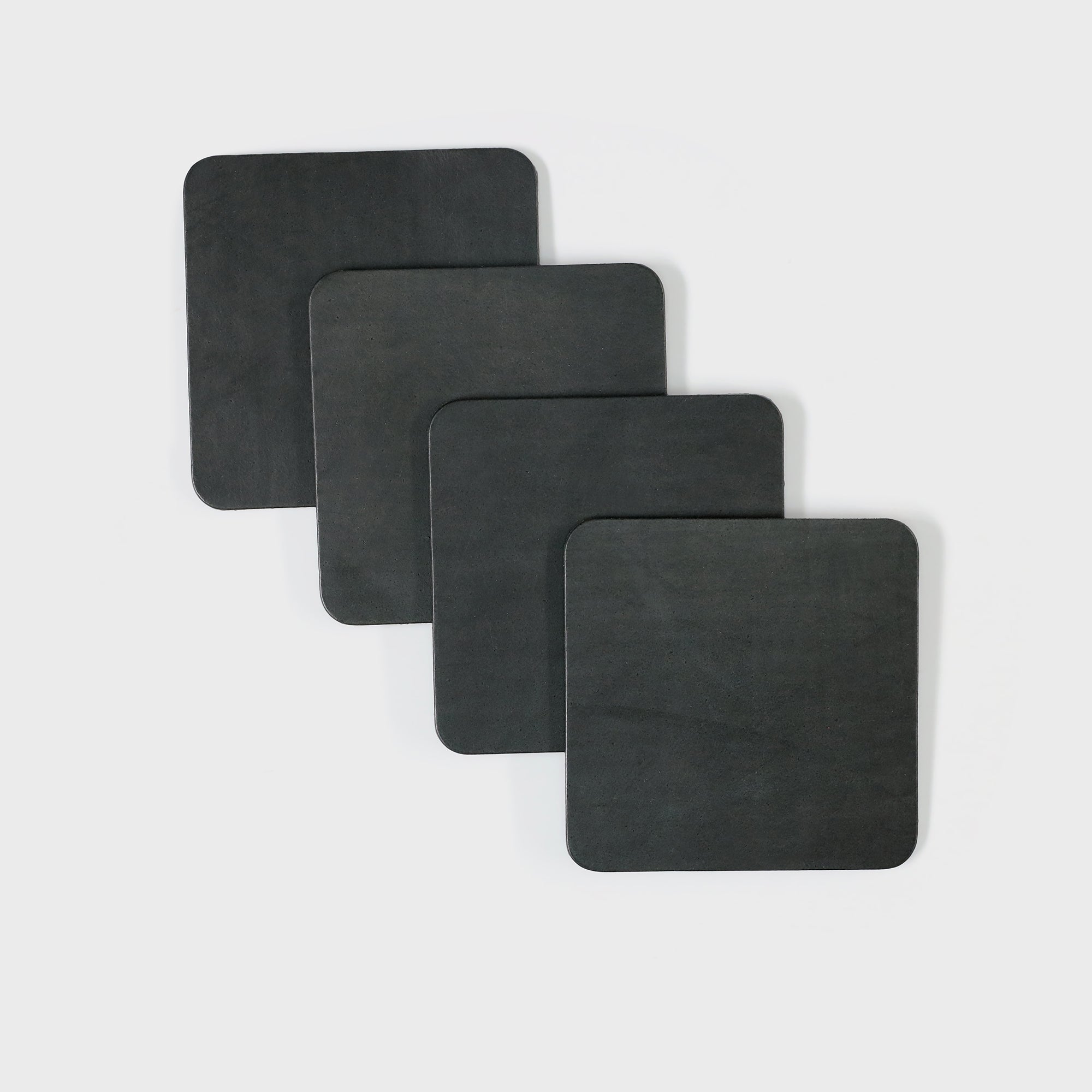 Personalised Leather Coasters - Grey