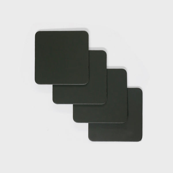 Personalised Green Leather Coasters