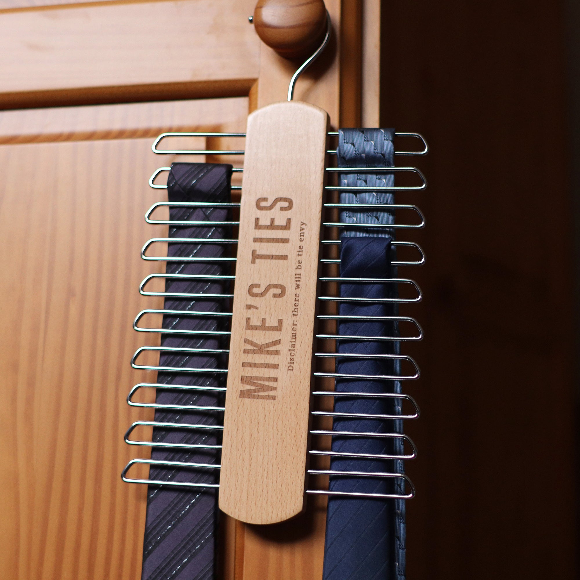 Personalised Wooden Tie Rack