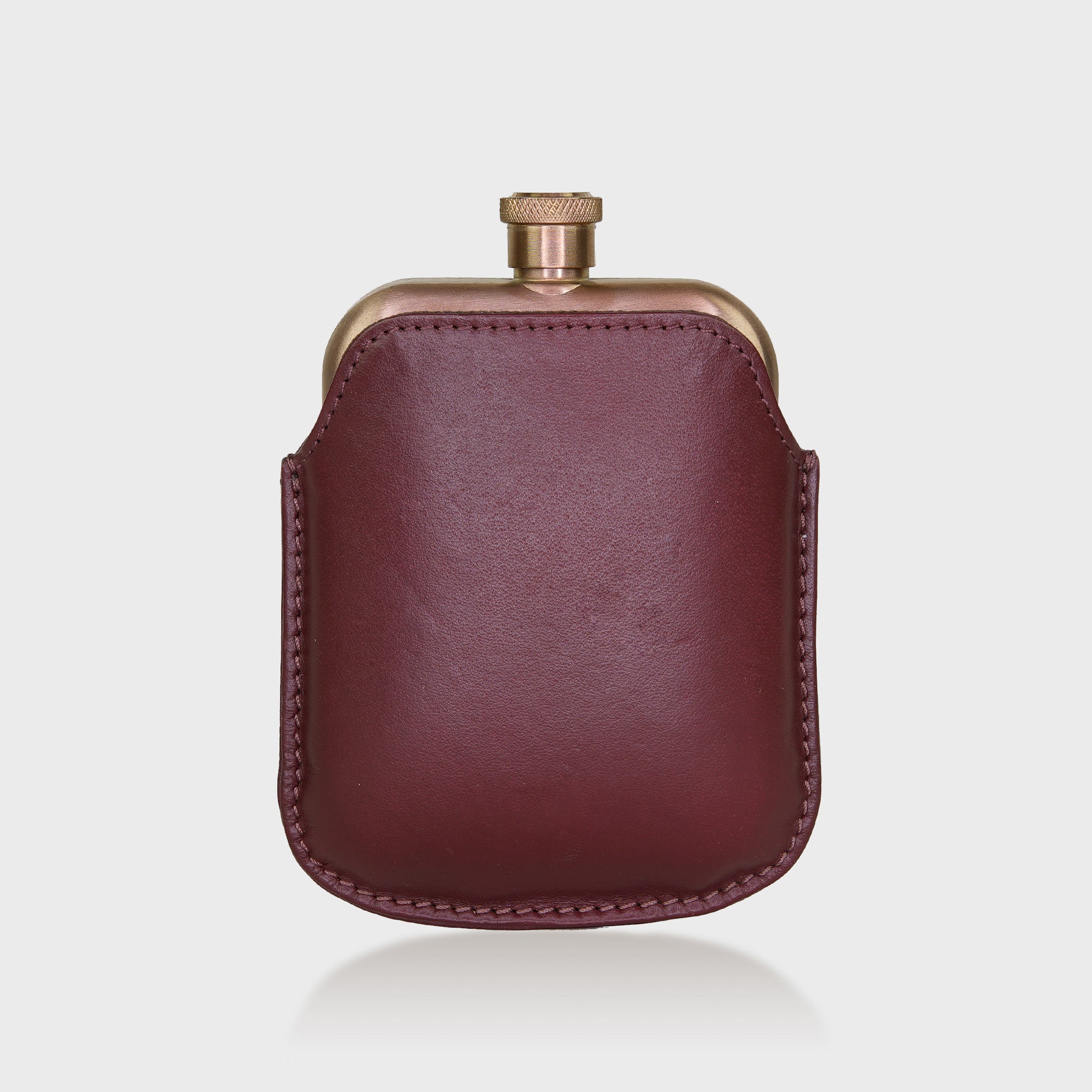 Copper Hip Flask With Personalised Leather Sleeve - Cherry