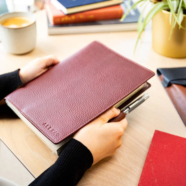 Acorn & Hide Pebblegrain Notebook being held